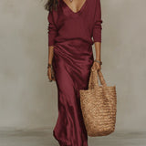 Elena | Robe satinée midi