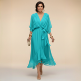 Monica | Robe en chiffon à décolleté en V