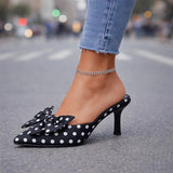 Talons Vivienne à nœud à pois
