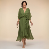 Monica | Robe en chiffon à décolleté en V