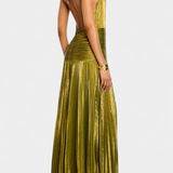 Emma | Robe à col halter dos nu métallique
