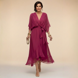 Monica | Robe en chiffon à décolleté en V