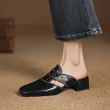 Mules en cuir véritable Avery