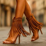 Shania talons en daim à franges