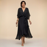 Monica | Robe en chiffon à décolleté en V