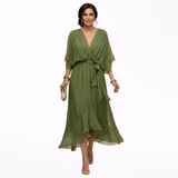 Monica | Robe en chiffon à décolleté en V