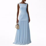 Celeste | Robe maxi plissée