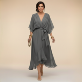 Monica | Robe en chiffon à décolleté en V