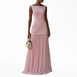Celeste | Robe maxi plissée