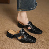 Mules en cuir véritable Avery