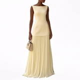 Céleste | Robe maxi plissée