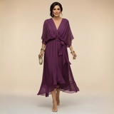 Monica | Robe en chiffon à décolleté en V