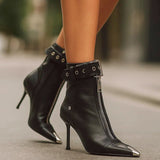 LYLA BOTTES EN CUIR ZIPPÉES