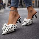 Talons Vivienne à nœud à pois