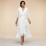 Monica | Robe en chiffon à décolleté en V