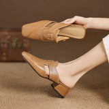 Mules en cuir véritable Avery