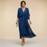 Monica | Robe en chiffon à décolleté en V