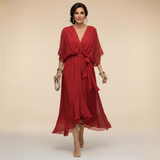 Monica | Robe en chiffon à décolleté en V