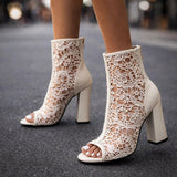 LILIANA BOTTES À TALONS EN DENTELLE