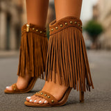 Shania talons en daim à franges