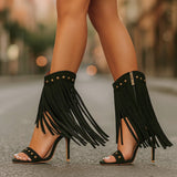 Shania talons en daim à franges