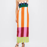Paloma | Robe maxi colorée à rayures