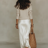 Elena | Robe satinée midi