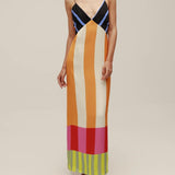 Paloma | Robe maxi colorée à rayures