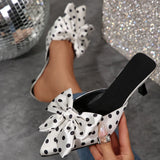 Talons Vivienne à nœud à pois