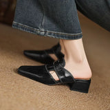 Mules en cuir véritable Avery