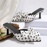 Talons Vivienne à nœud à pois