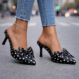 Talons Vivienne à nœud à pois