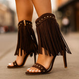 Shania talons en daim à franges