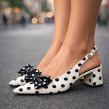 AMARA TALONS AVEC NŒUD À POIS