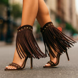 Shania talons en daim à franges