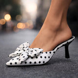 Talons Vivienne à nœud à pois